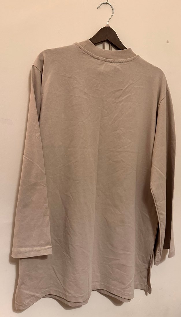 Kadın Bej Midi Uzun Kollu Elbise - Görsel 5