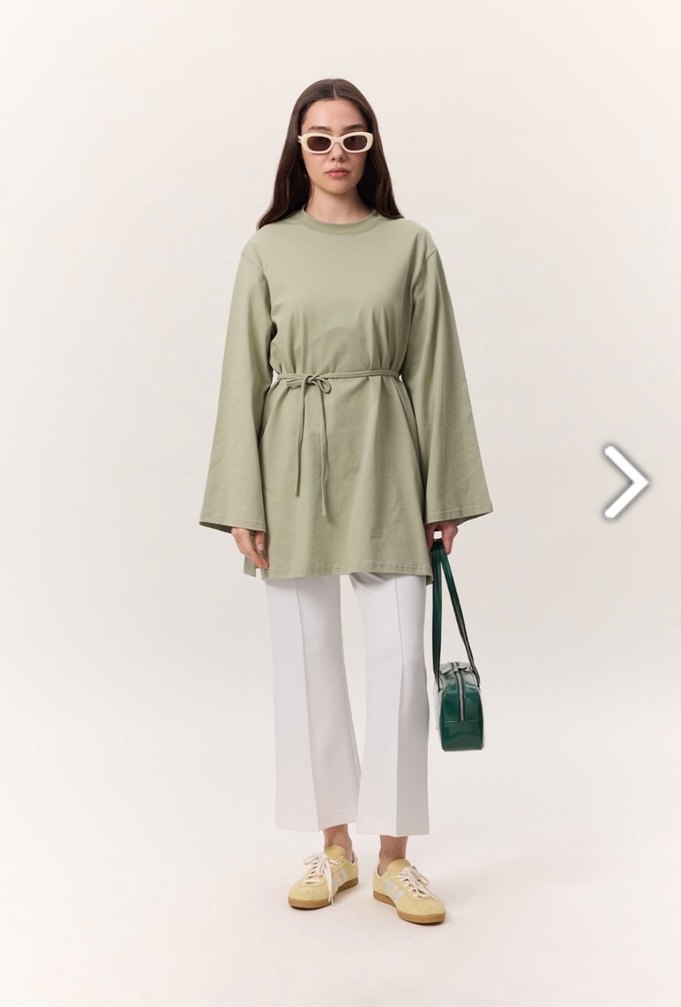 Kadın Bej Midi Uzun Kollu Elbise - Görsel 4