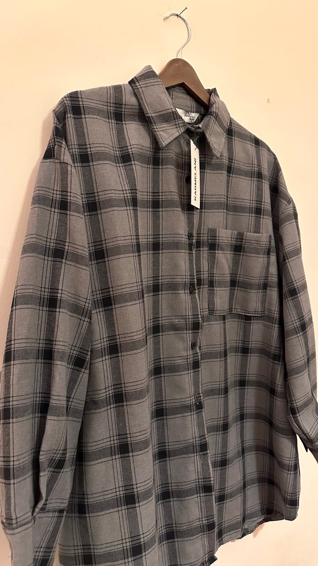 Etiketli Ekose gömlek - Görsel 2