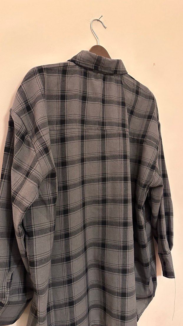 Etiketli Ekose gömlek - Görsel 4