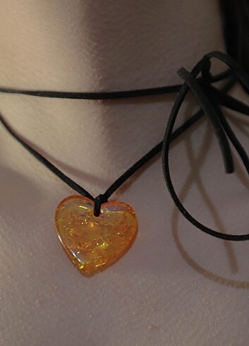  Beden Orange Heart Necklace 