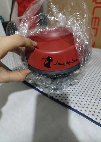 Desenli Metal Kedi Mama Kabı Kaymaz Tabanlı - Görsel 2