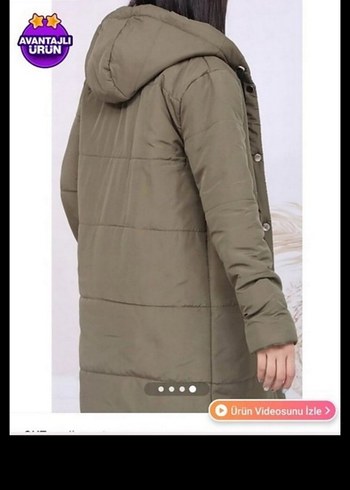 Zara Düğmeli Kapüşonlu Uzun Kışlık Kadın Mont