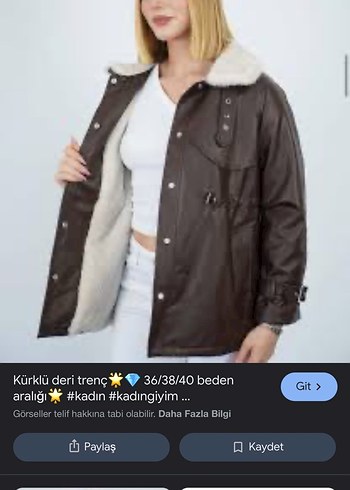 MissThetis Kahverengi Kürklü Deri Ceket - Görsel 3