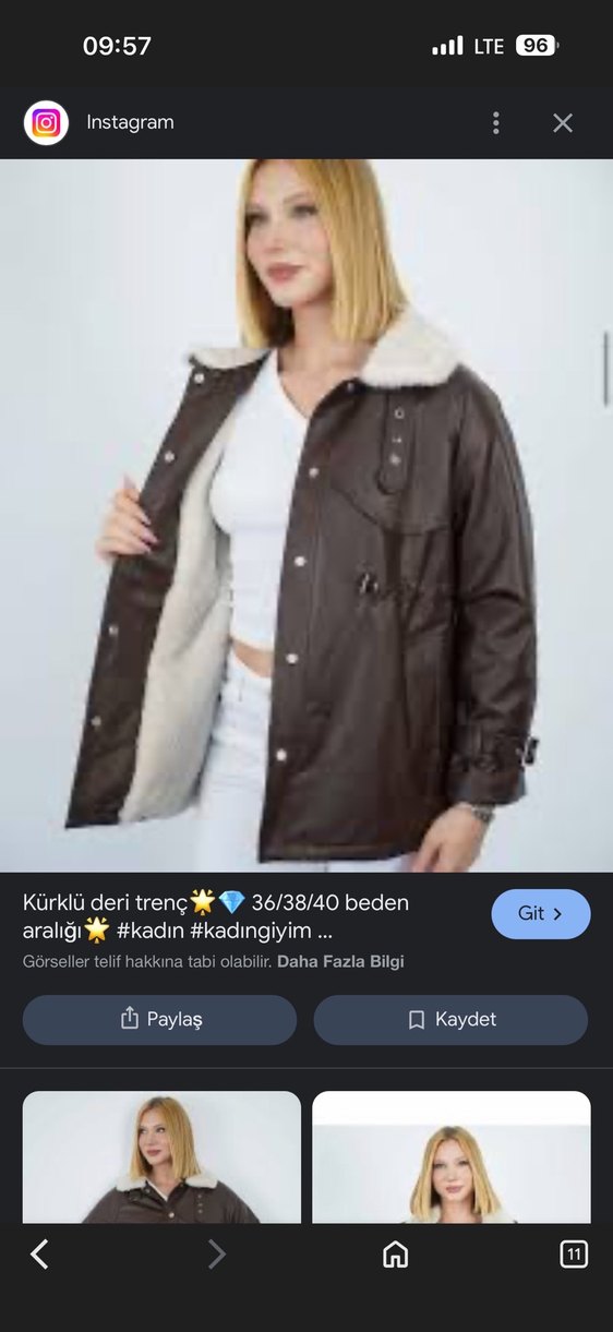 MissThetis Kahverengi Kürklü Deri Ceket - Görsel 3