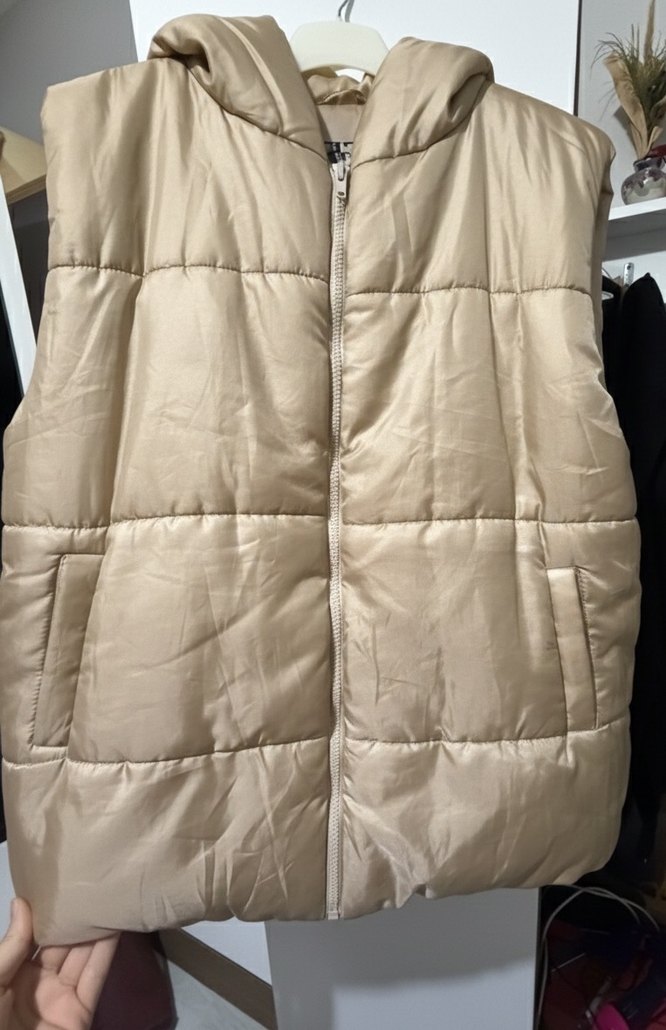 Bej Kadın Fermuarlı Yelek - Görsel 2