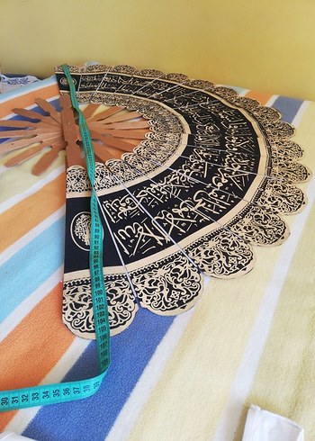 Bej ve siyah dekoratif duvar yelpazesi - Görsel 2