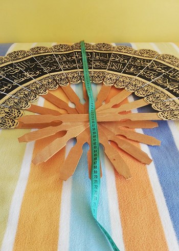 Bej ve siyah dekoratif duvar yelpazesi - Görsel 6