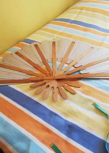 Bej ve siyah dekoratif duvar yelpazesi - Görsel 3