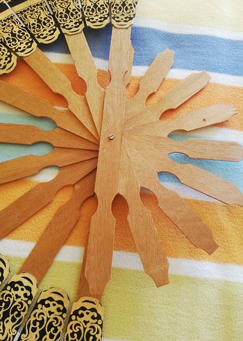 Bej ve siyah dekoratif duvar yelpazesi - Görsel 4