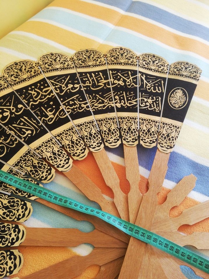 Bej ve siyah dekoratif duvar yelpazesi - Görsel 5