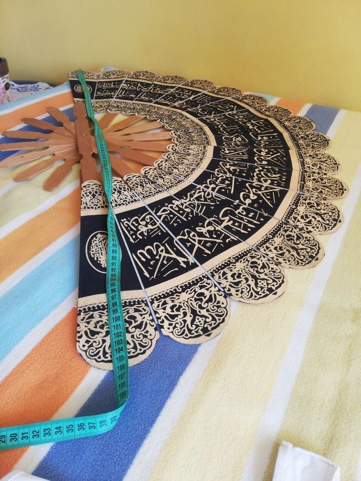 Bej ve siyah dekoratif duvar yelpazesi - Görsel 2