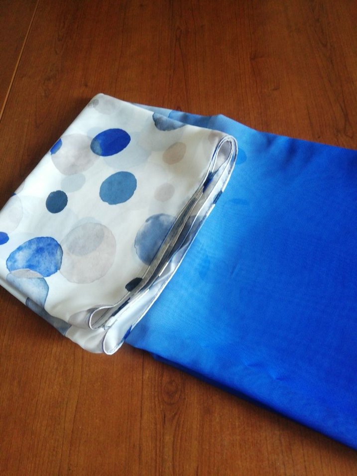 Mavi Parlak İpek Kadın Fular - Görsel 5