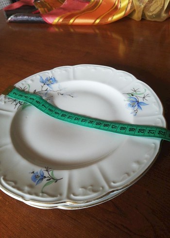 Beyaz Porselen Çiçek Desenli tatlı Tabakğı - Görsel 2