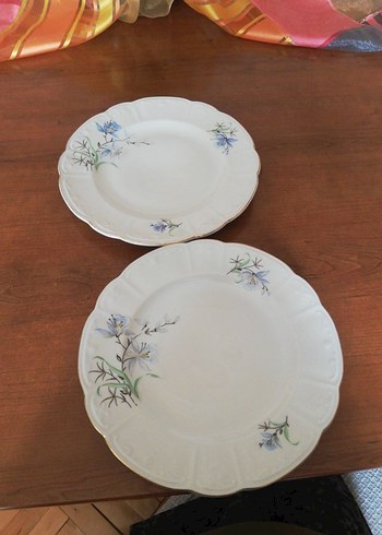 Beyaz Porselen Çiçek Desenli tatlı Tabakğı - Görsel 4