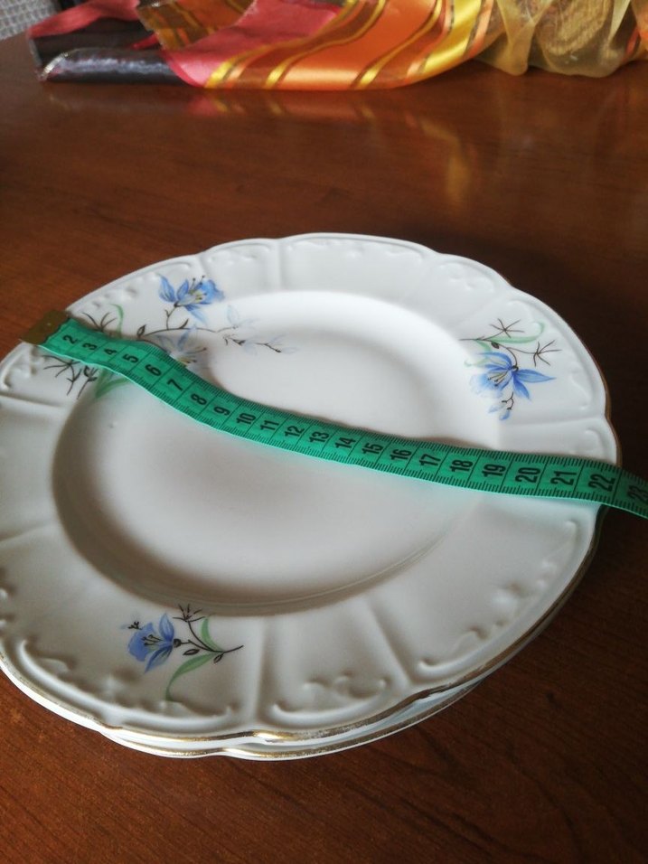 Beyaz Porselen Çiçek Desenli tatlı Tabakğı - Görsel 2