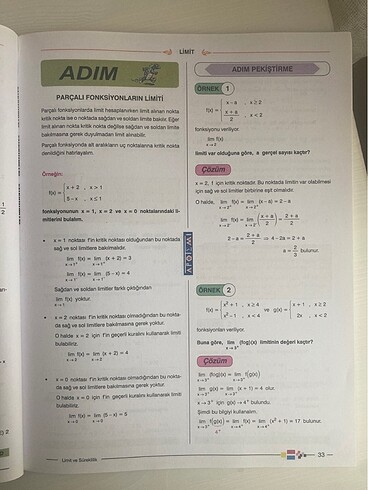  Beden Apotemi Limit ve Süreklilik