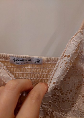Stradivarius Nakışlı Bej Mini Bralet