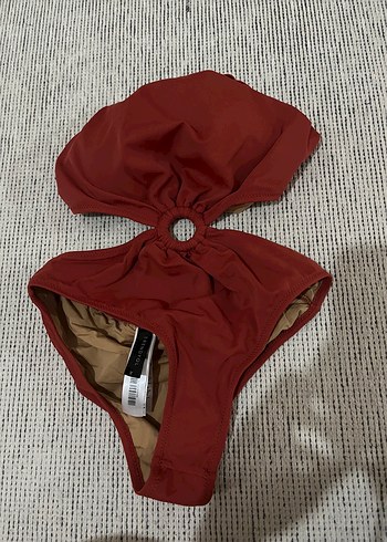 Kırmızı Mini Sırtı Açık Kadın Mayo - Görsel 3