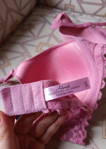 Pembe Nakışlı Etiketli Sütyen - Görsel 3