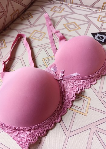 Pembe Nakışlı Etiketli Sütyen - Görsel 4