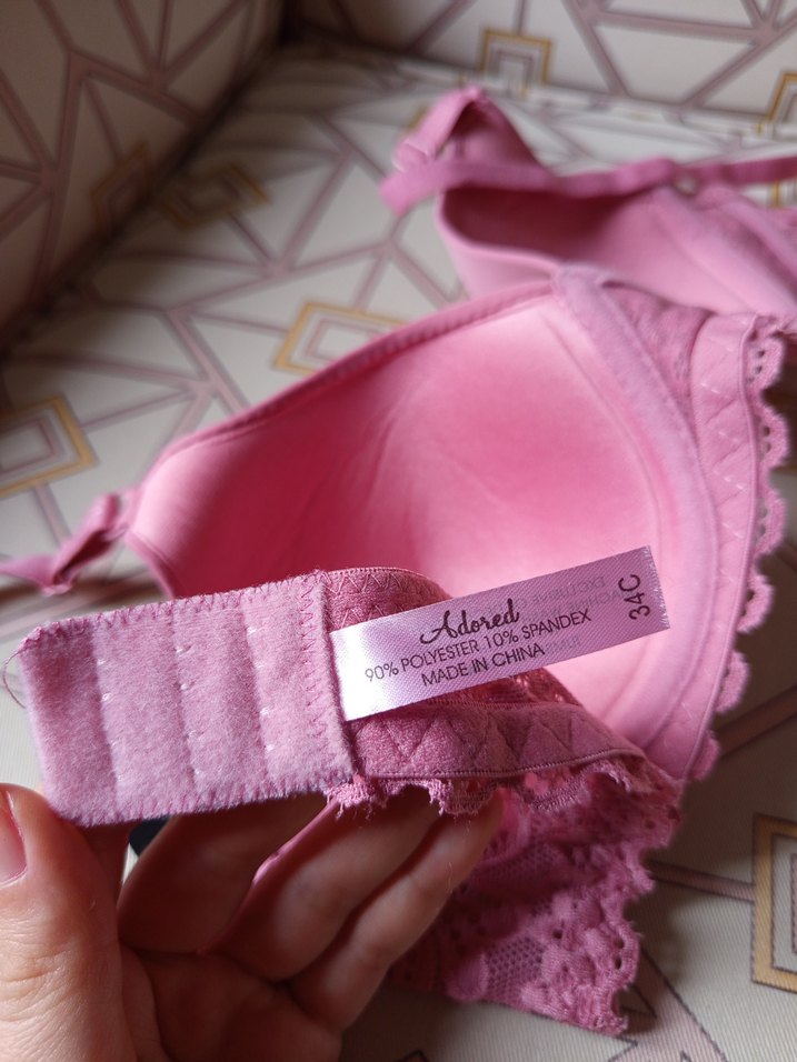 Pembe Nakışlı Etiketli Sütyen - Görsel 3