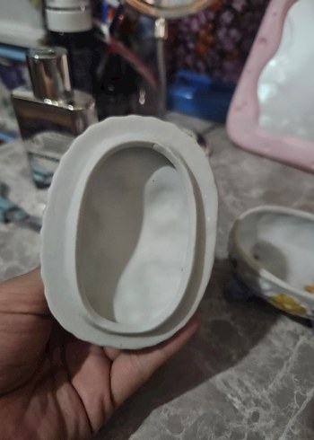 Beden beyaz Renk Ikea Çiçekli ve Kuşlu Seramik Biblo