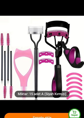 shein Pembe Kirpik Kıvırıcı Aksesuar Seti