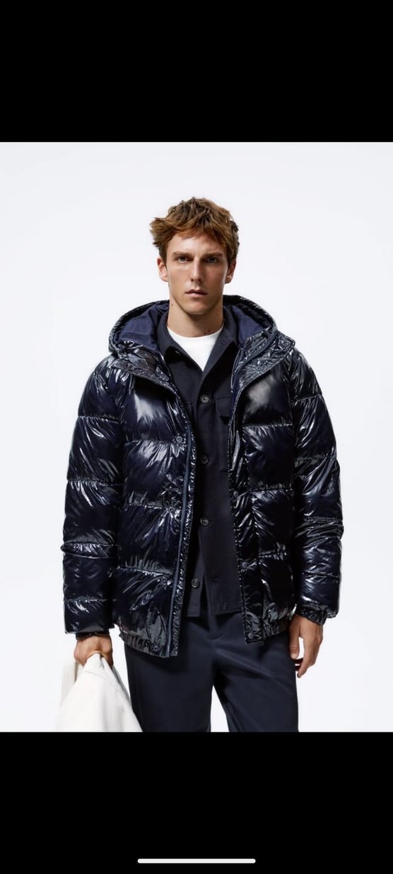 zara lacivert şişme mont - Görsel 3