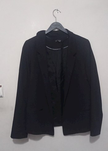 Siyah Kadın Keten Blazer Ceket - Görsel 2