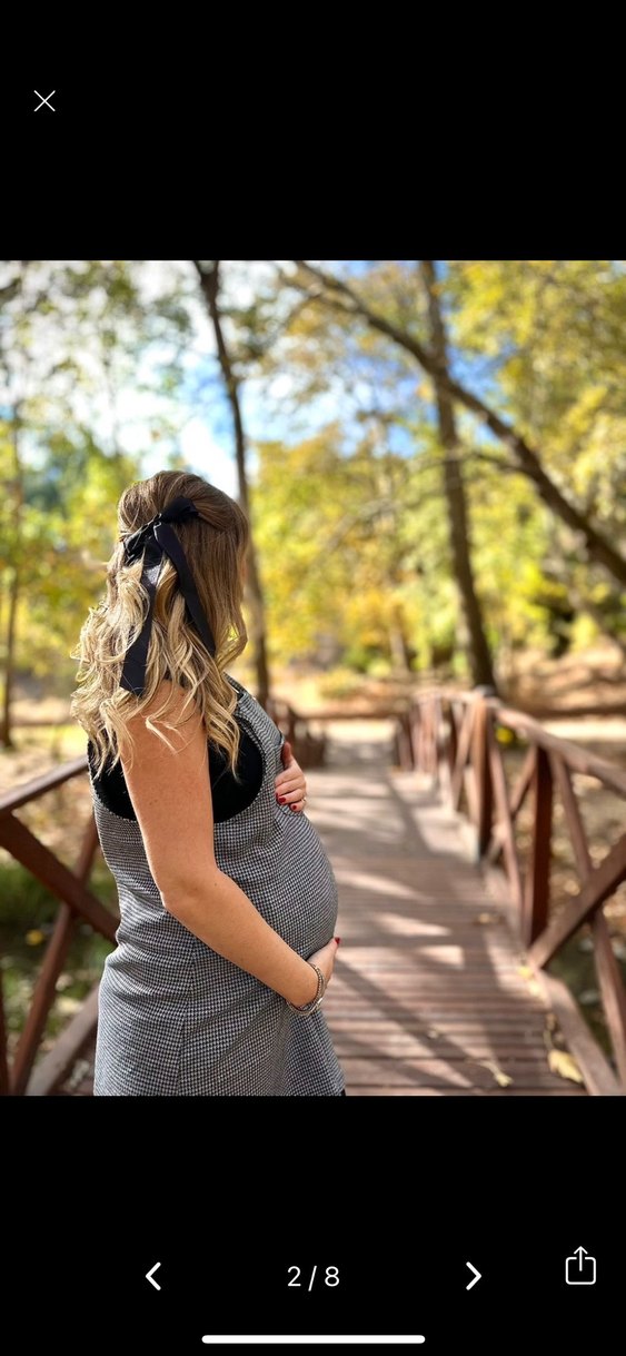 Hamile Elbise-Jile Kazayağı Desen Gri - Görsel 5