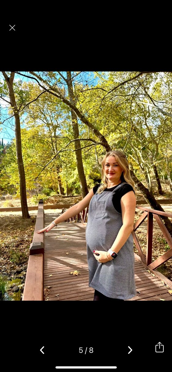 Hamile Elbise-Jile Kazayağı Desen Gri - Görsel 2