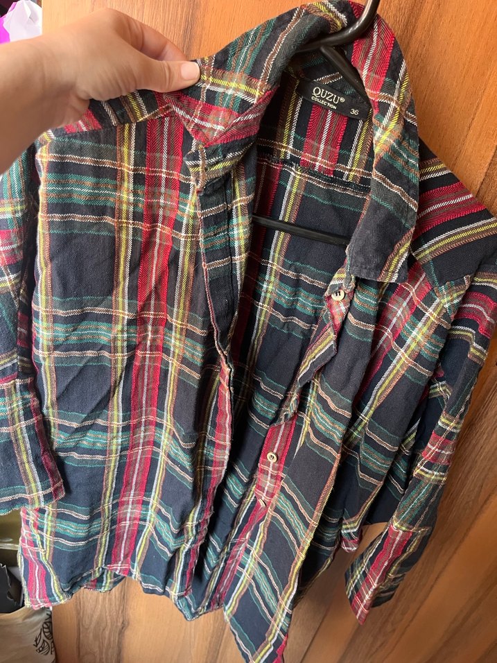 Kadın Çok Renkli Düğmeli Gömlek - Görsel 3