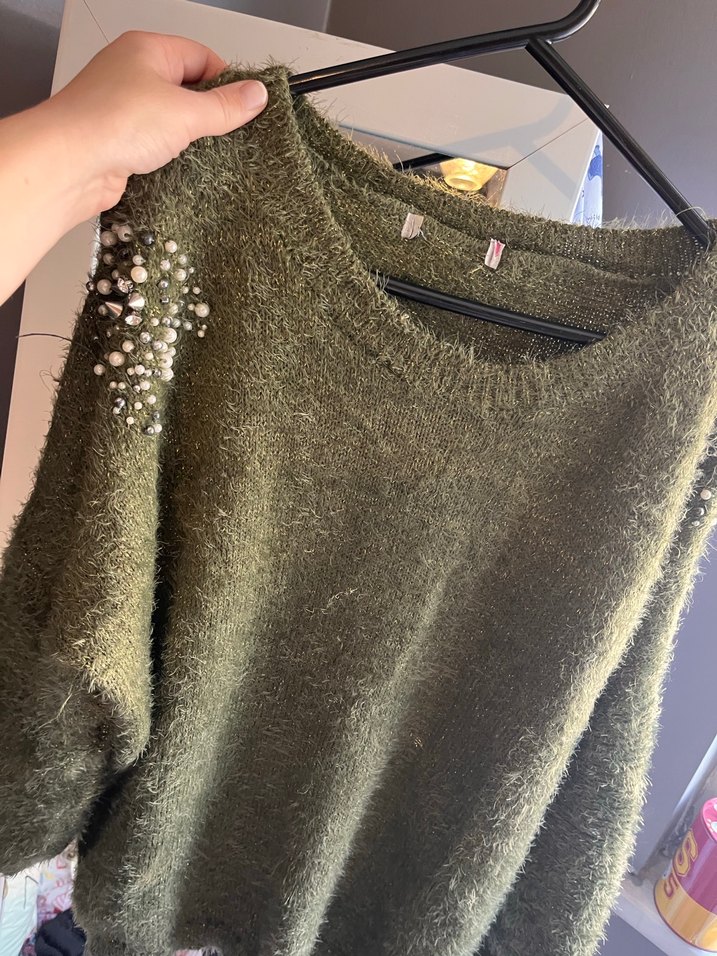 İnci Detaylı Triko Kadın Kazak - Görsel 5