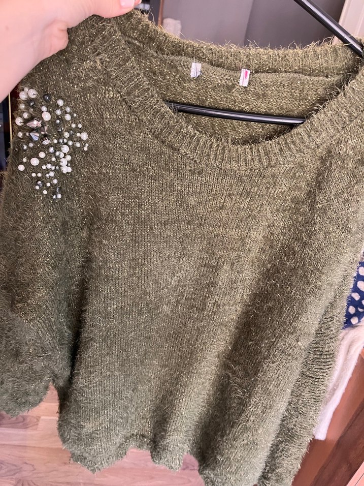 İnci Detaylı Triko Kadın Kazak - Görsel 3