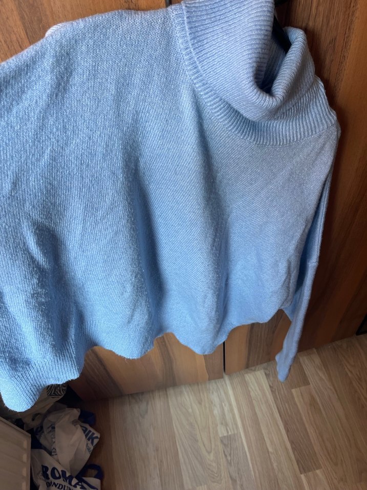 Gri Boğazlı Rahat Kesim Kadın Kazak - Görsel 4