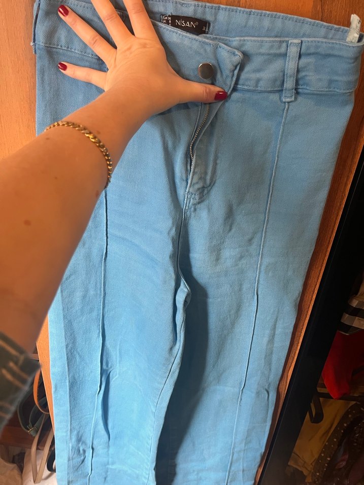 Likralı İspanyol Paça Pantolon - Görsel 2