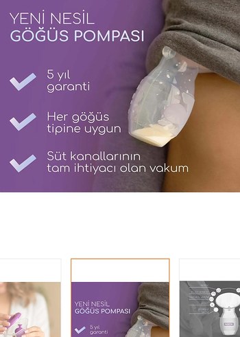 Mochi Tekli Göğüs Pompası Mor