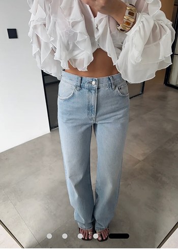 Zara Straight Fit Buz Mavi Jean