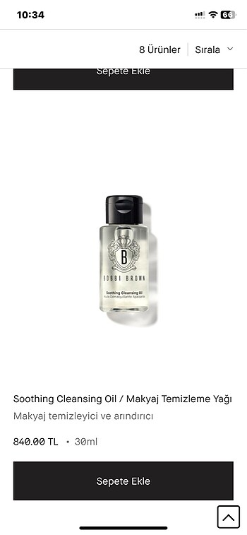 Bobbi Brown makyaj temizleme yağı.