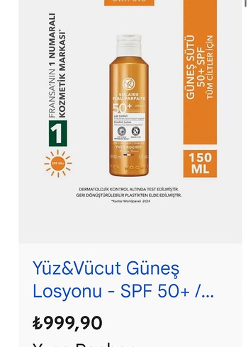 Yves Rocher Solaire Peau Parfaite Güneş Losyonu SPF 50+ - Görsel 5