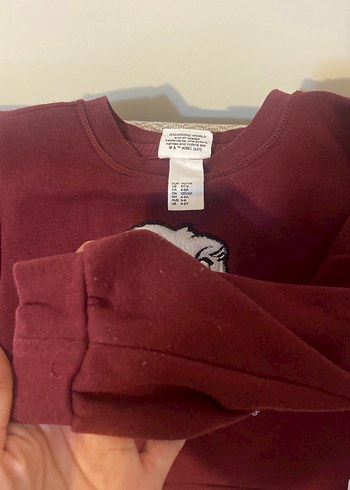 4 Yaş Beden Bordo Uzun Kollu Örme Kız Elbise