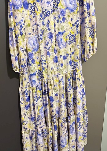 Uzun Kol Bohem Çiçekli Elbise - Görsel 2