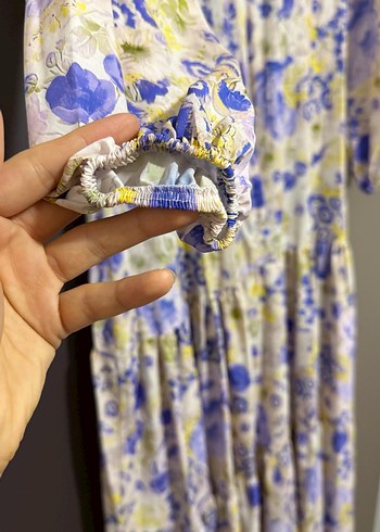 Uzun Kol Bohem Çiçekli Elbise - Görsel 4