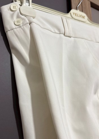 Beyaz Kadın Kumaş Pantolon - Görsel 2