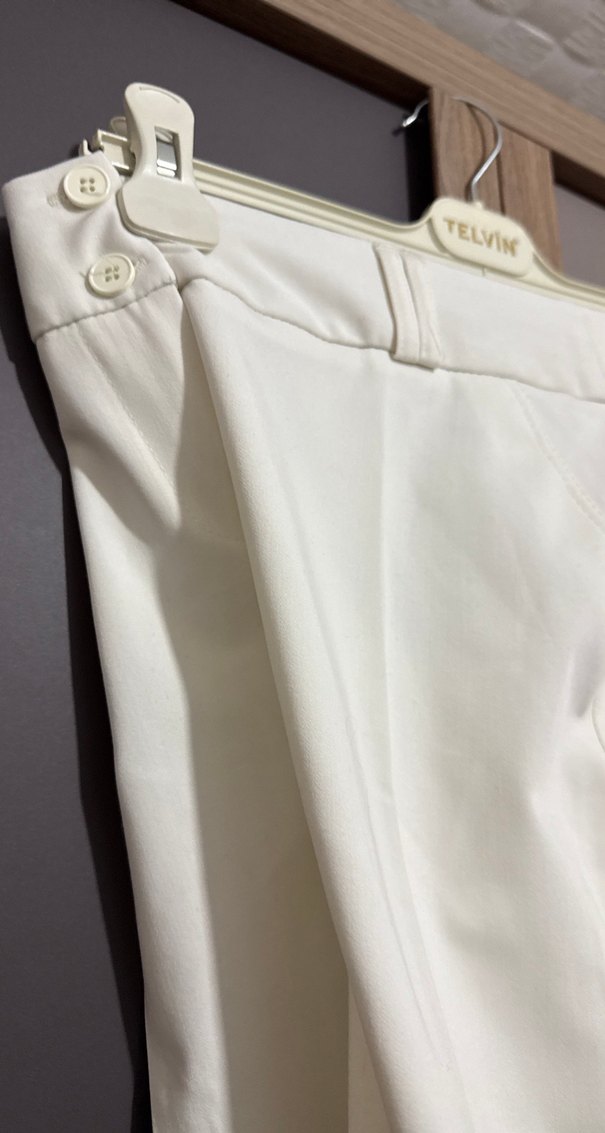 Beyaz Kadın Kumaş Pantolon - Görsel 2