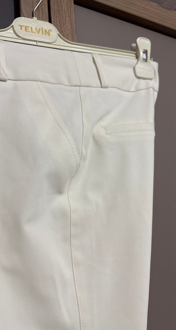 Beyaz Kadın Kumaş Pantolon - Görsel 3