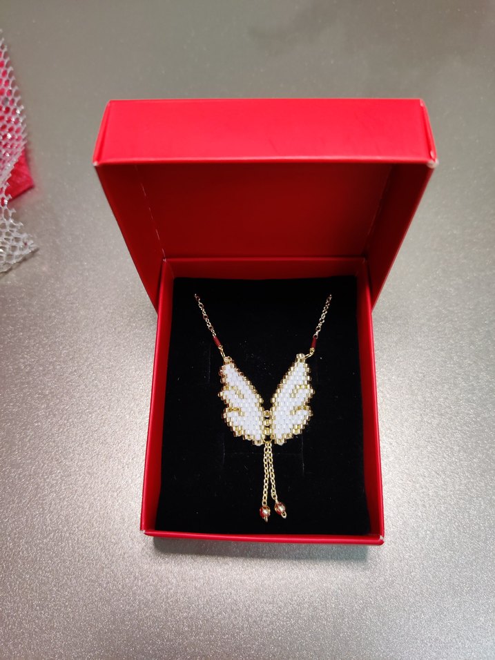 El yapımı Miyuki melek kanadı kolye - Görsel 2