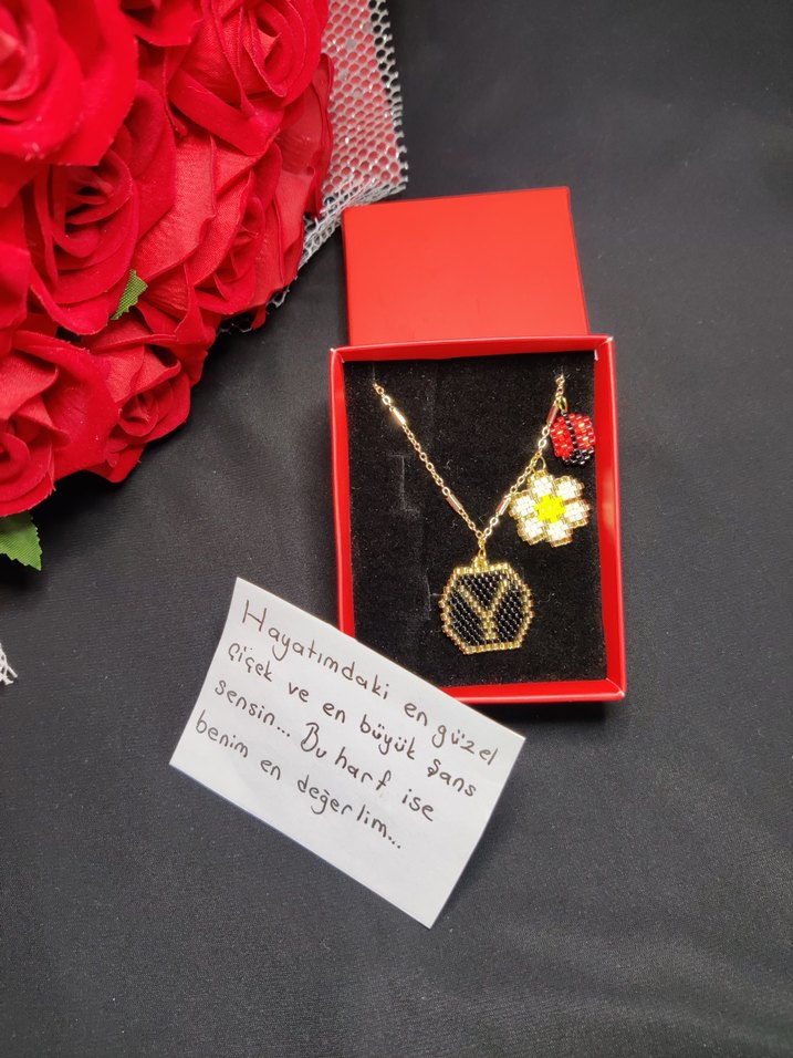 Miyuki çarmlı harf kolye - Görsel 2