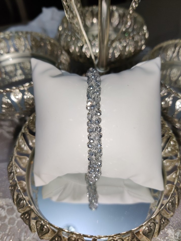 Gri kristal Boncuklu Kadın Bileklik - Görsel 2